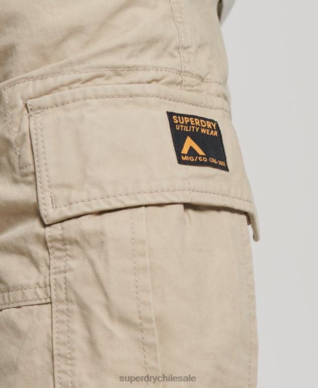 hombres Superdry marrón shorts cargo pesados ​​de algodón orgánico 2R68Z269