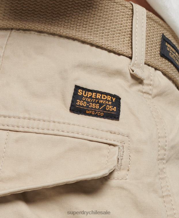 hombres Superdry marrón shorts cargo pesados ​​de algodón orgánico 2R68Z269