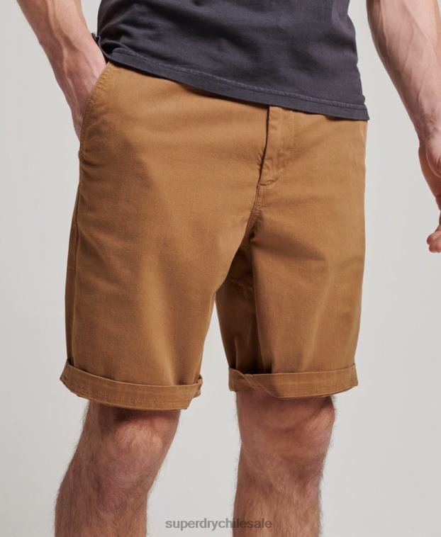 hombres Superdry marrón shorts chinos de oficial 2R68Z17