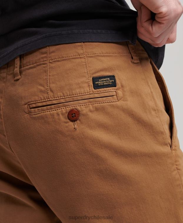hombres Superdry marrón shorts chinos de oficial 2R68Z17