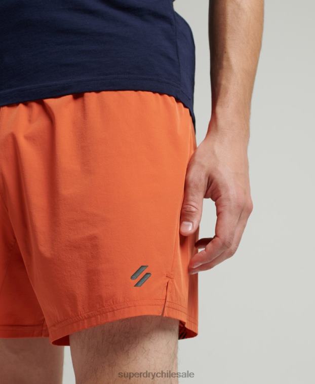 hombres Superdry naranja correr pantalones cortos de primera calidad 2R68Z5359