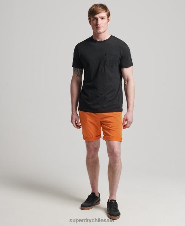 hombres Superdry naranja shorts chinos de algodón orgánico 2R68Z6475