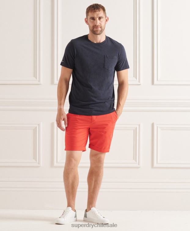 hombres Superdry naranja shorts chinos pisapapeles 2R68Z6463
