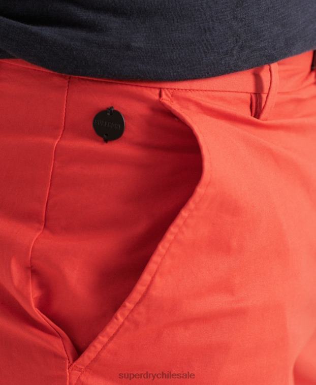 hombres Superdry naranja shorts chinos pisapapeles 2R68Z6463