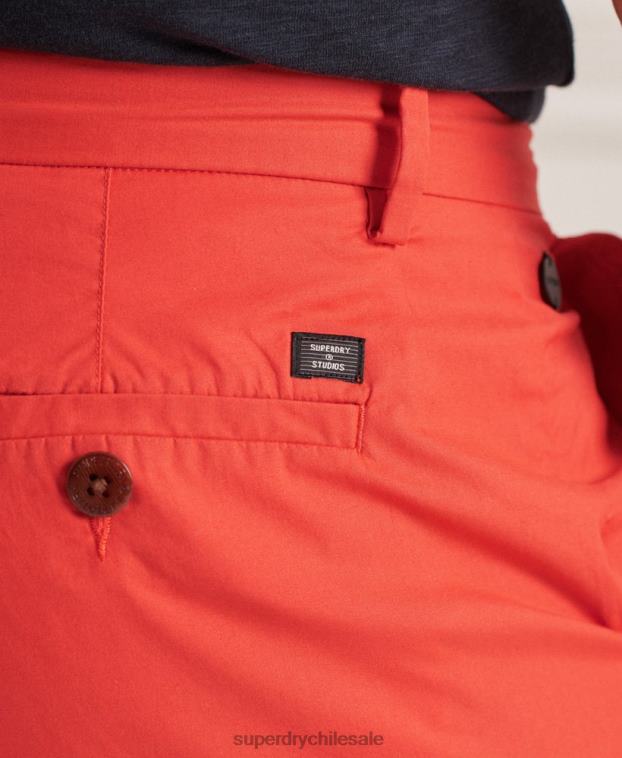 hombres Superdry naranja shorts chinos pisapapeles 2R68Z6463