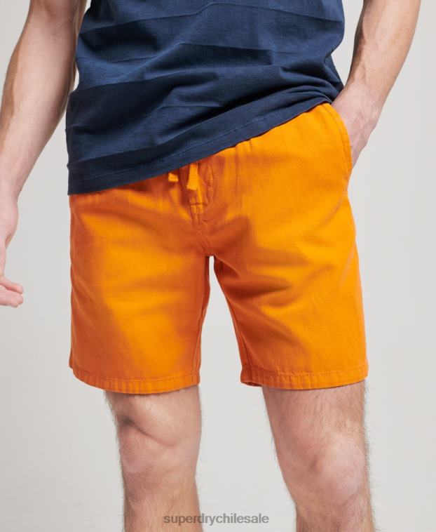 hombres Superdry naranja shorts vintage sobreteñidos 2R68Z299