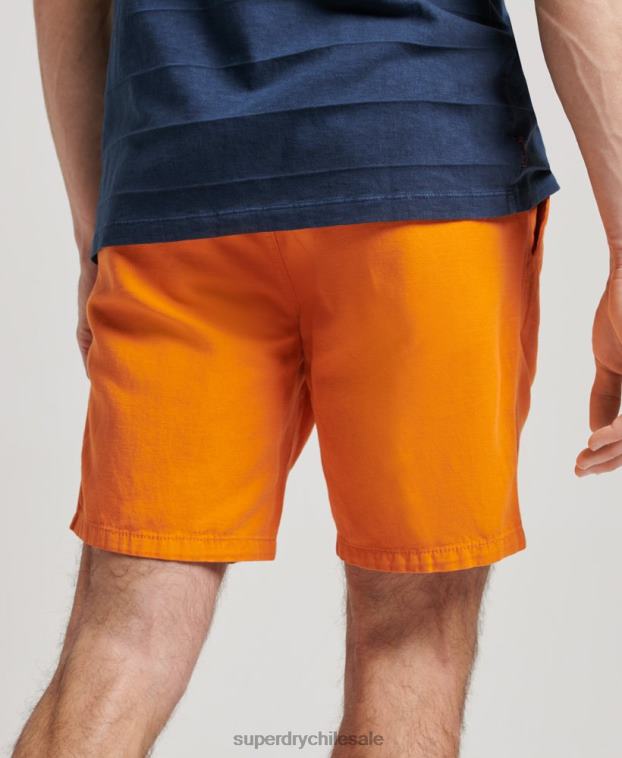hombres Superdry naranja shorts vintage sobreteñidos 2R68Z299