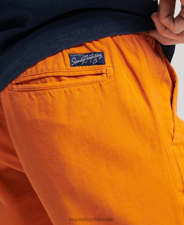 hombres Superdry naranja shorts vintage sobreteñidos 2R68Z299