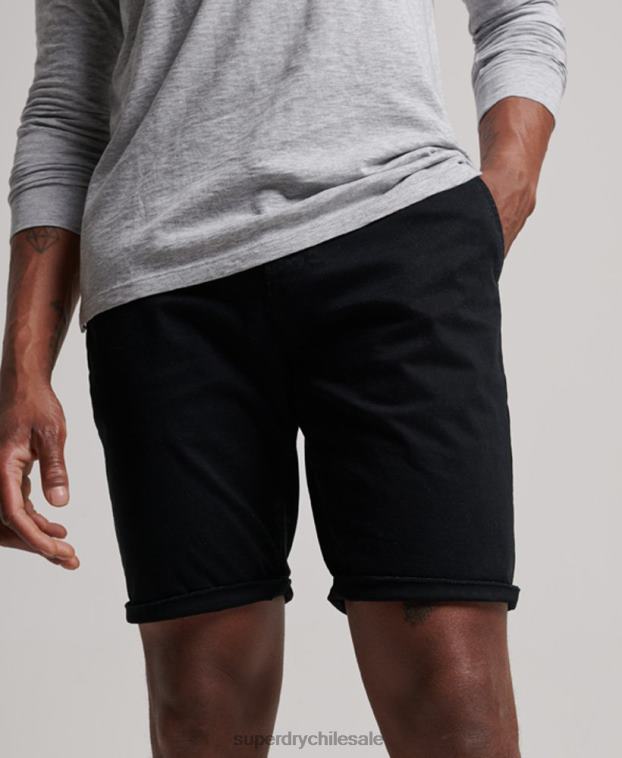hombres Superdry negro bermudas chinas core 2R68Z255