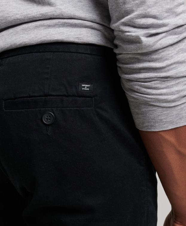 hombres Superdry negro bermudas chinas core 2R68Z255