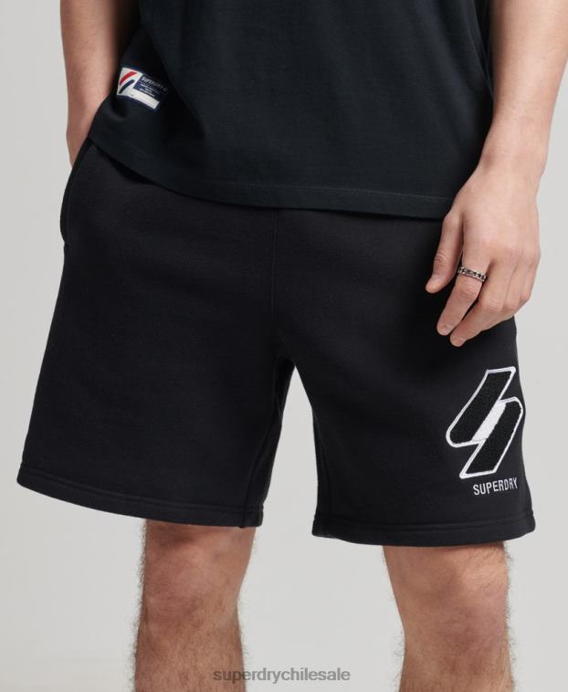 hombres Superdry negro code shorts deportivos clásicos 2R68Z372