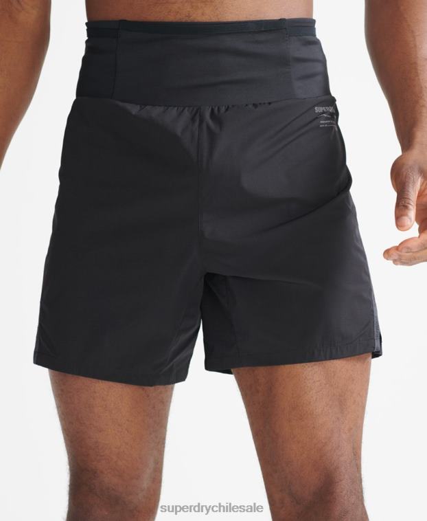 hombres Superdry negro correr pantalones cortos de primera calidad 2R68Z5364