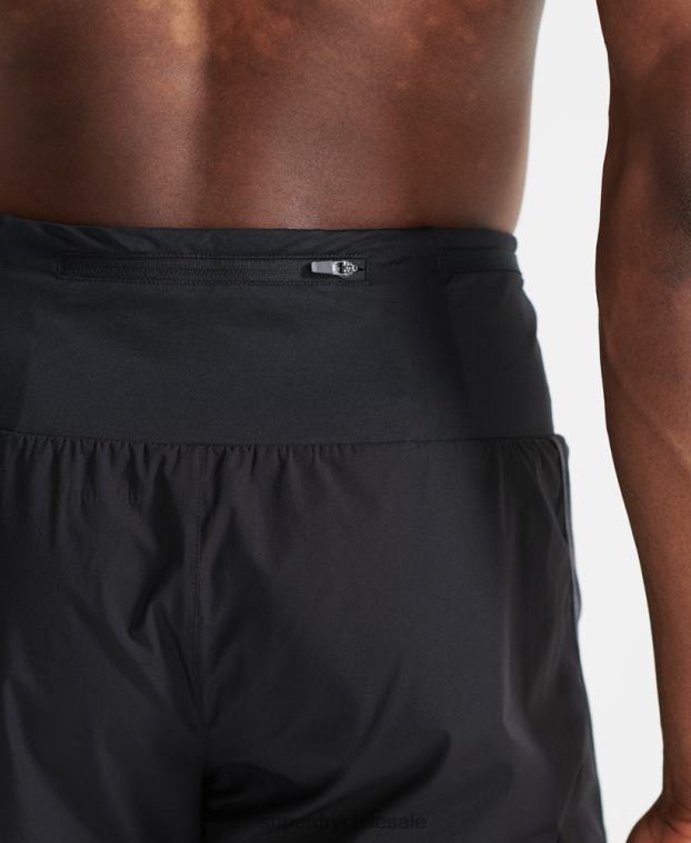hombres Superdry negro correr pantalones cortos de primera calidad 2R68Z5364