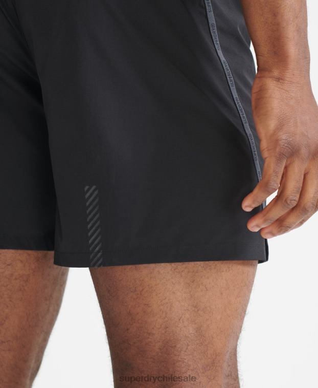 hombres Superdry negro correr pantalones cortos de primera calidad 2R68Z5364