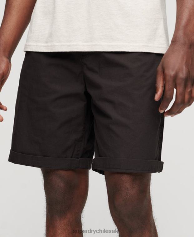 hombres Superdry negro pantalones cortos de carpintero 2R68Z87