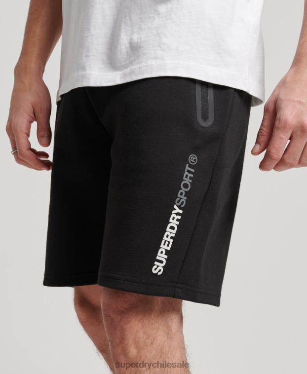 hombres Superdry negro pantalones cortos gymtech 2R68Z315