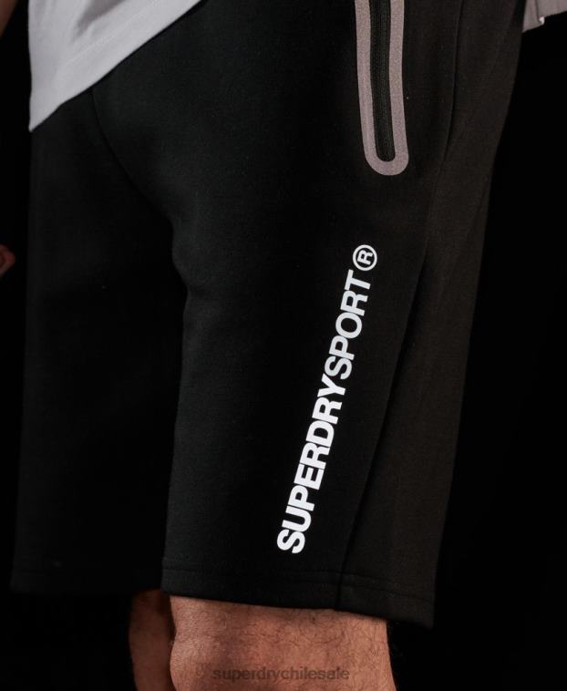 hombres Superdry negro pantalones cortos gymtech 2R68Z315