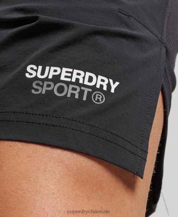 hombres Superdry negro pantalones cortos híbridos de tren 2R68Z292