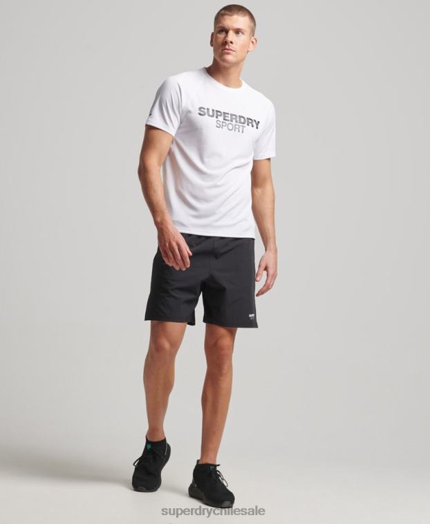 hombres Superdry negro pantalones cortos híbridos de tren 2R68Z292