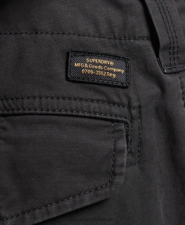 hombres Superdry negro shorts cargo con núcleo de algodón orgánico 2R68Z284