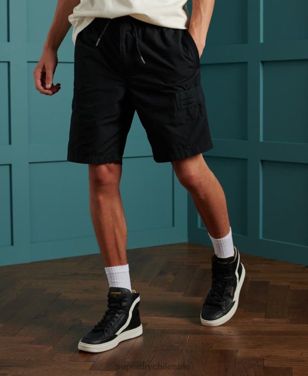 hombres Superdry negro shorts cargo utilitarios 2R68Z382