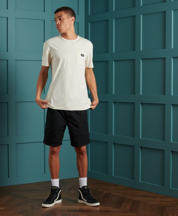 hombres Superdry negro shorts cargo utilitarios 2R68Z382