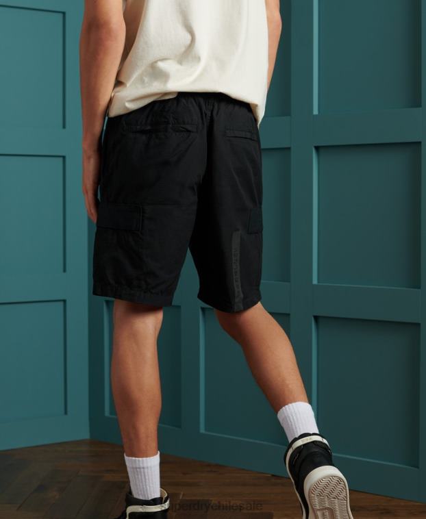 hombres Superdry negro shorts cargo utilitarios 2R68Z382