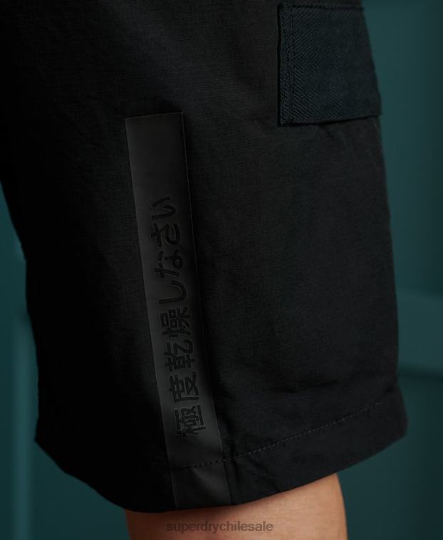 hombres Superdry negro shorts cargo utilitarios 2R68Z382