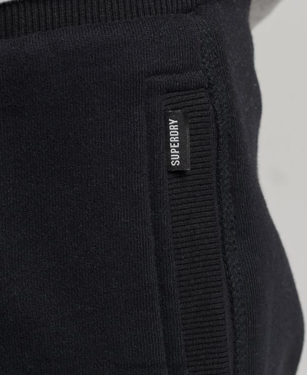 hombres Superdry negro shorts de algodón orgánico con logo vintage 2R68Z326