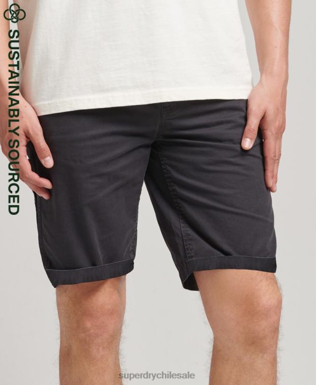 hombres Superdry negro shorts de carpintero vintage de algodón orgánico 2R68Z309