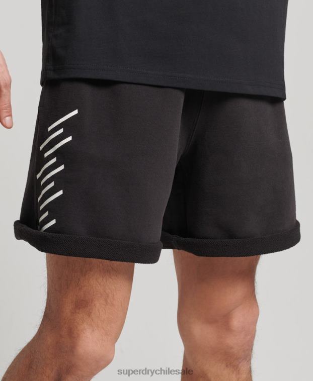 hombres Superdry negro shorts deportivos code core 2R68Z328