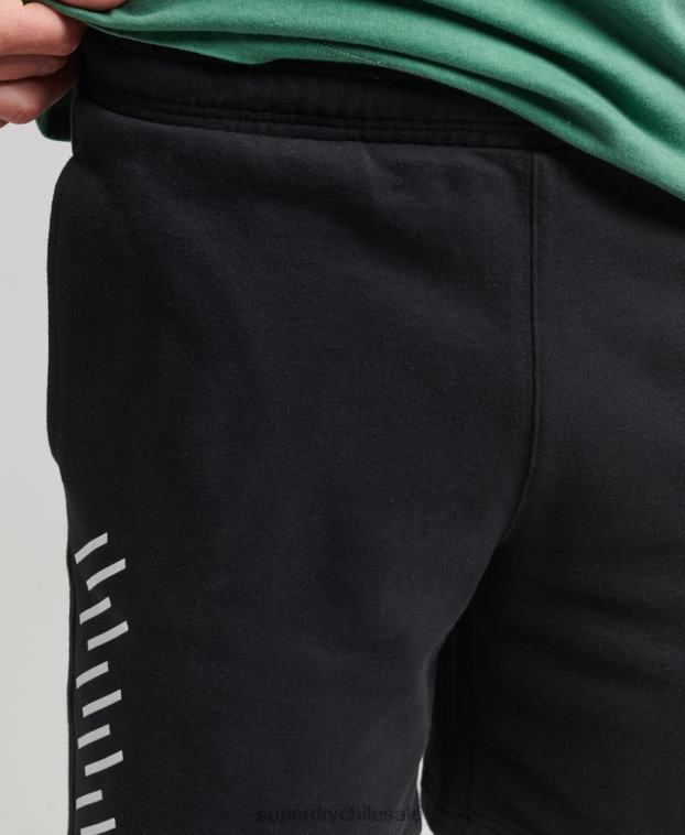 hombres Superdry negro shorts deportivos code core 2R68Z347