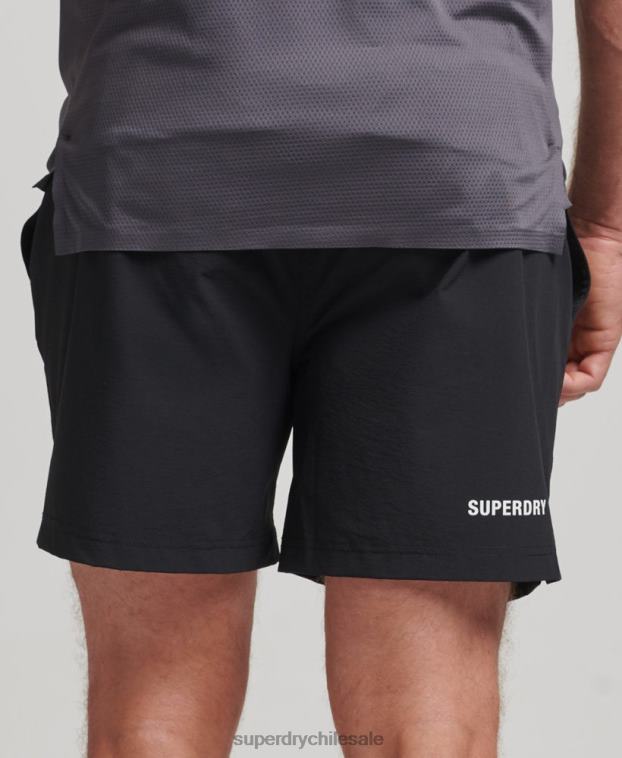 hombres Superdry negro shorts multideportivos con tejido Core 2R68Z285