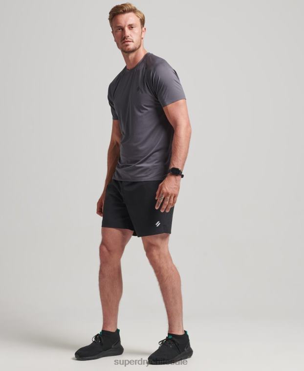 hombres Superdry negro shorts multideportivos con tejido Core 2R68Z285