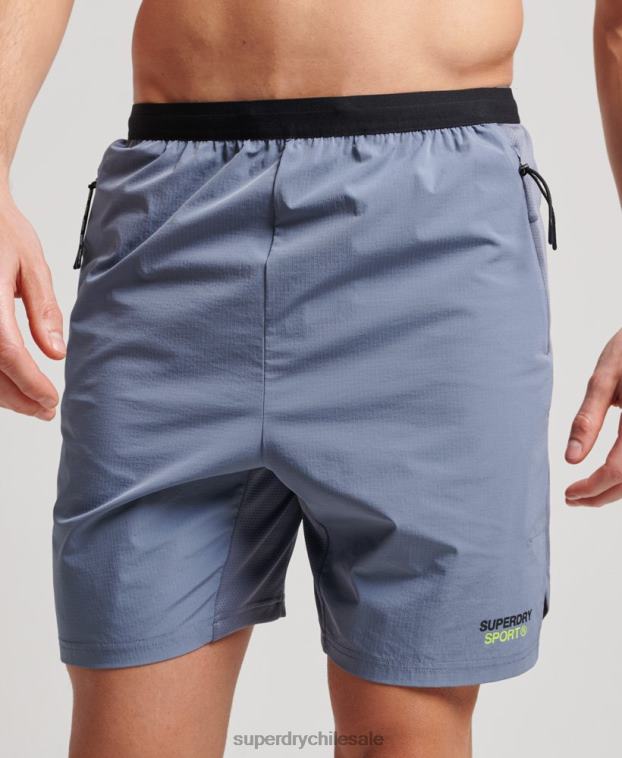 hombres Superdry púrpura pantalones cortos híbridos de tren 2R68Z1408