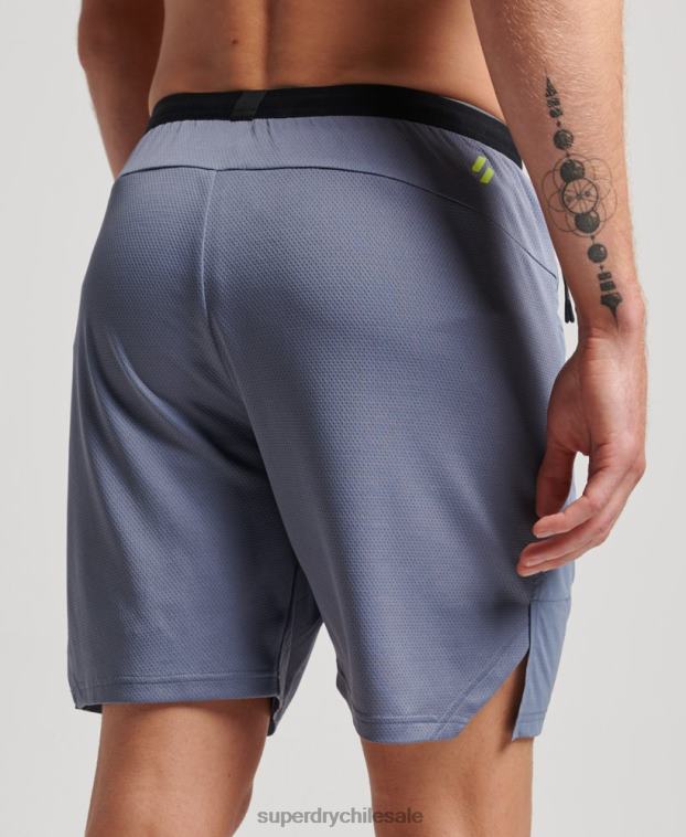 hombres Superdry púrpura pantalones cortos híbridos de tren 2R68Z1408