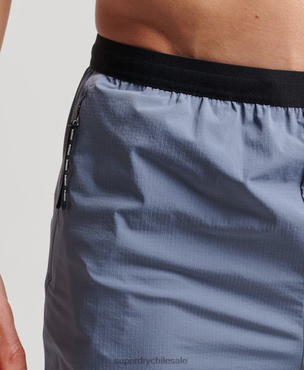 hombres Superdry púrpura pantalones cortos híbridos de tren 2R68Z1408