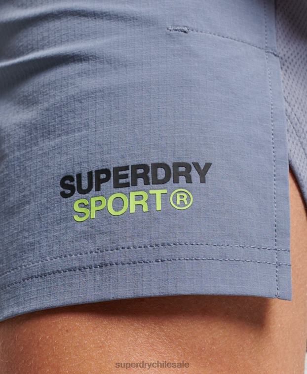 hombres Superdry púrpura pantalones cortos híbridos de tren 2R68Z1408