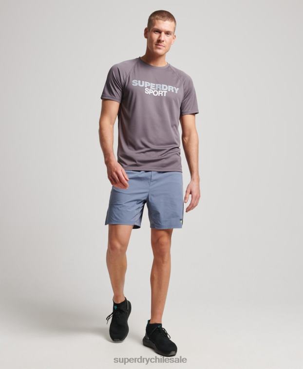 hombres Superdry púrpura pantalones cortos híbridos de tren 2R68Z1408