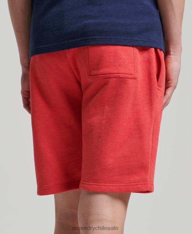 hombres Superdry rojo shorts de algodón orgánico con logo vintage 2R68Z361
