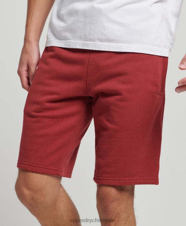 hombres Superdry rojo shorts de punto con logo vintage bordado 2R68Z339