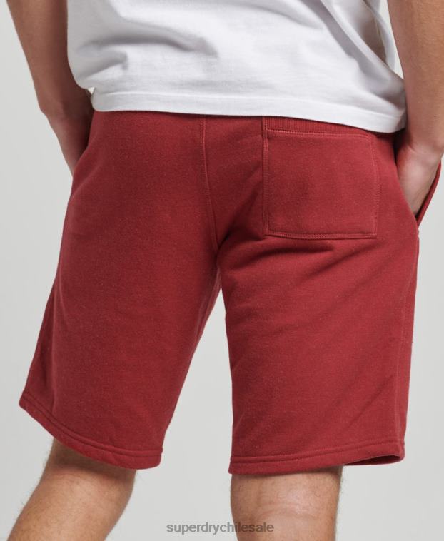hombres Superdry rojo shorts de punto con logo vintage bordado 2R68Z339