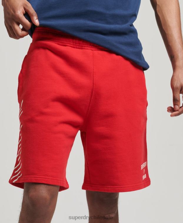 hombres Superdry rojo shorts deportivos code core 2R68Z367