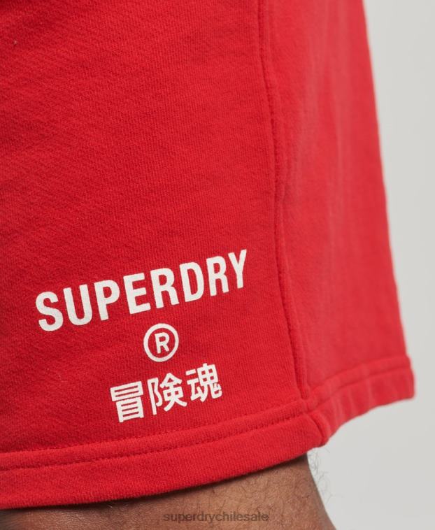 hombres Superdry rojo shorts deportivos code core 2R68Z367