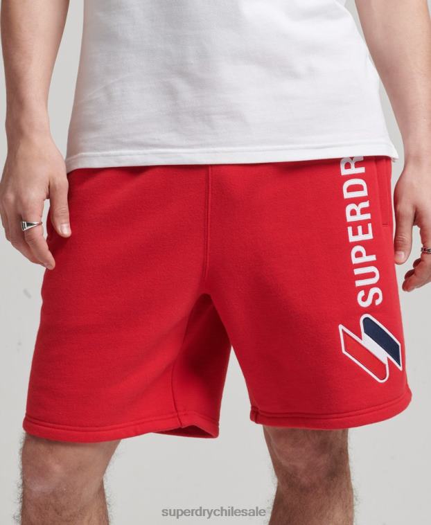 hombres Superdry rojo shorts deportivos con aplique de código 2R68Z366