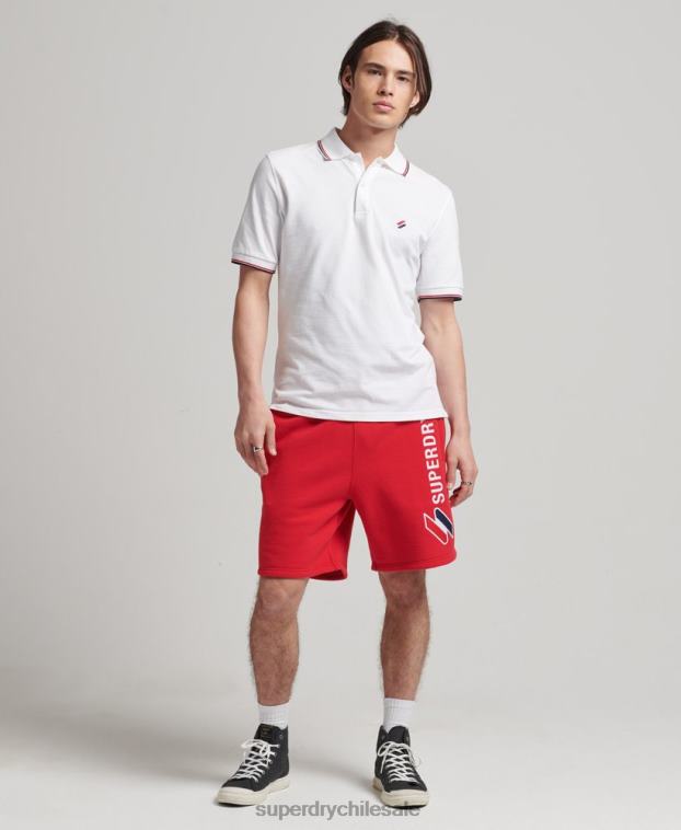 hombres Superdry rojo shorts deportivos con aplique de código 2R68Z366