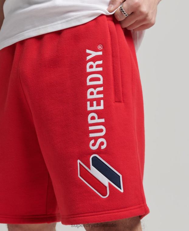 hombres Superdry rojo shorts deportivos con aplique de código 2R68Z366