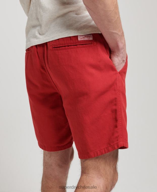 hombres Superdry rojo shorts vintage sobreteñidos 2R68Z55