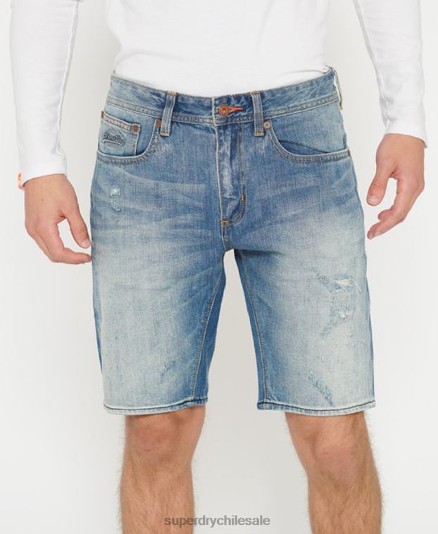 hombres Superdry vaqueros pantalones cortos ajustados de oficial 2R68Z384