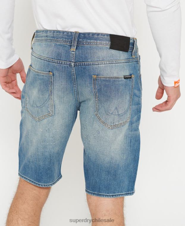 hombres Superdry vaqueros pantalones cortos ajustados de oficial 2R68Z384